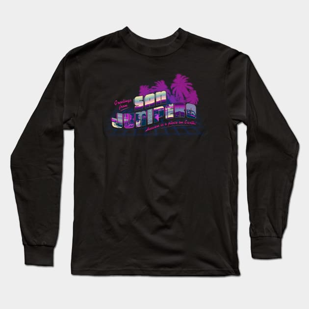 80s san junipero Long Sleeve T-Shirt by halfabubble